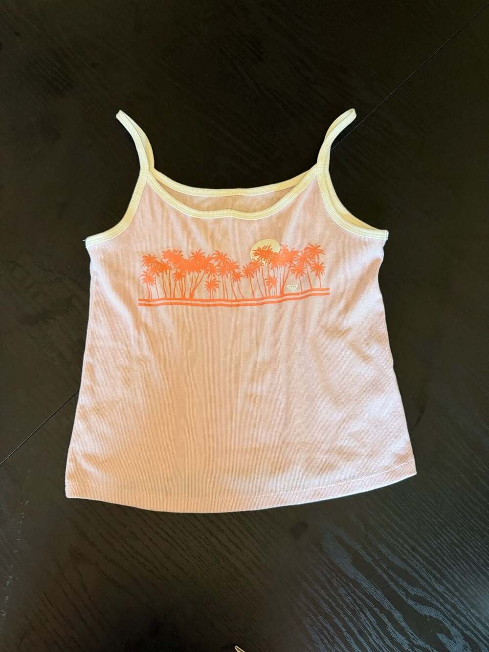 Aeropostale Seriously Soft Ribbed Tank Top with Palm Tree Graphic